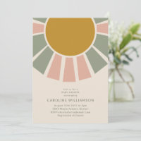 Vintage Boho Pastel Sun Gender Neutral Baby Dusche