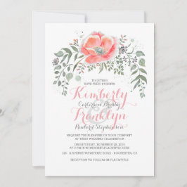 Vintage Boho Pink-Hochzeit Einladung