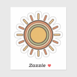 Vintage Boho Sonnenaufkleber – Retro Minimalistisc Aufkleber