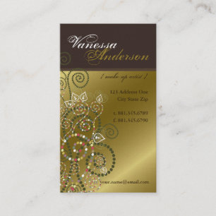 Vintage-Boho-Spiralen-Muster Goldenes Profil Karte
