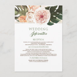 Vintage Boho Tropical Wedding Information Begleitkarte