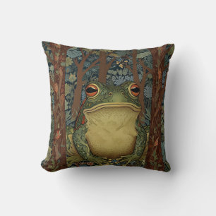 Vintage Boho-Wald-Frosch Kissen