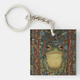 Vintage Boho-Wald-Frosch Schlüsselanhänger