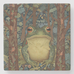 Vintage Boho-Wald-Frosch Steinuntersetzer