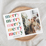 Vintage Bold Merry Christmas Modern Minimal Photo Feiertagskarte<br><div class="desc">Introducing our Modern Merry Christmas Holiday Card, a versatile and stylish choice for families and businesses alike. This card seamlessly blends modern design with a touch of retro flair, making it the perfect way to spread holiday cheer to your loved ones or clients. Sleek and Minimalist Design: Our Modern Merry...</div>