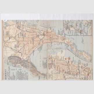 Vintage Bombay-Karte Seidenpapier