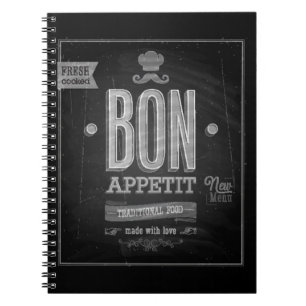 Vintage Bon Appetit Poster - Tafel Notizblock
