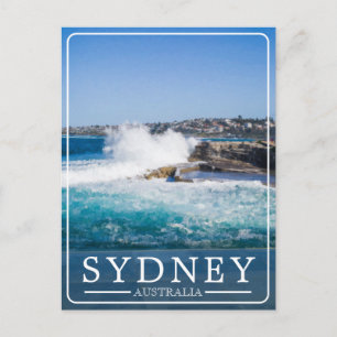 Vintage Bondi zu Coogee Küstenwanderweg Feiertagspostkarte