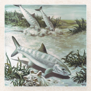 Vintage Bonefish Underwater Scene Glasuntersetzer