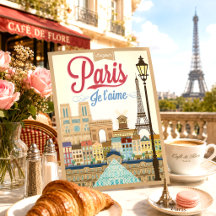 Vintage Bonjour Paris Reisen