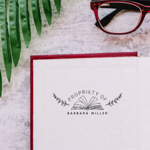 Vintage Books Botanische benutzerdefinierte Biblio Gummistempel