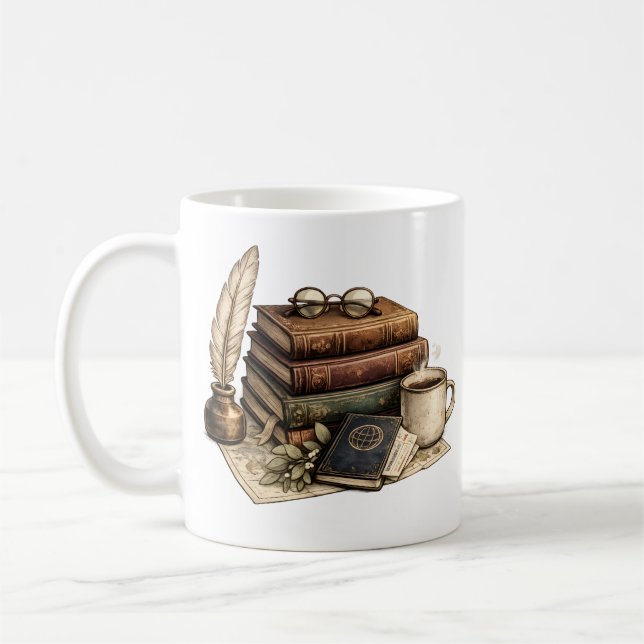 Vintage Books & Cozy Reading Nook |  Kaffeetasse (Links)