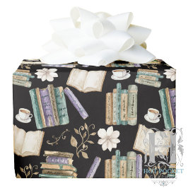 Vintage Books Gift Wrapping Paper - Black Geschenkpapier