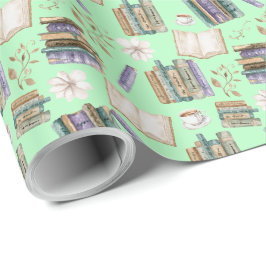 Vintage Books Gift Wrapping Paper - Green Geschenkpapier