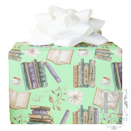 Vintage Books Gift Wrapping Paper - Green Geschenkpapier