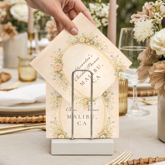 Vintage Bookstack Garden Bridal Shower Serviette (Von Creator hochgeladen)