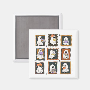 Vintage-Bookworm-Geister-Stempel Halloween Magnet