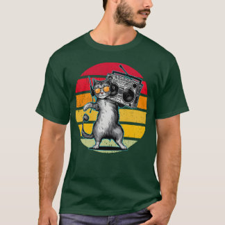vintage boombo DJ Katze mit Sonnenbrille tanzende T-Shirt