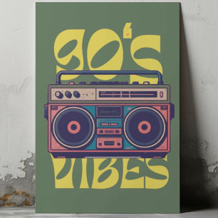 Vintage Boombox aus den 90er Jahren Poster