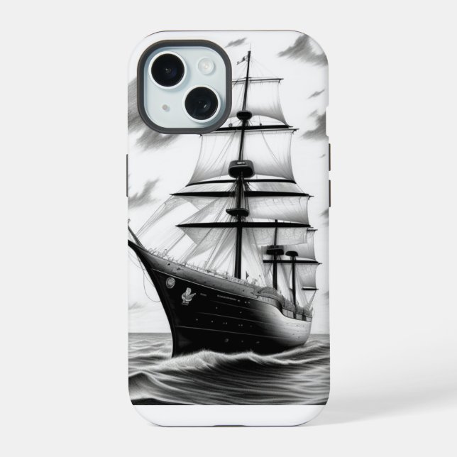 Vintage-Boot iPhone 15 Hülle (Rückseite)