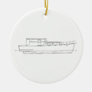 Vintage Boote - Kreuzfahrtschiff aus Holz Keramik Ornament