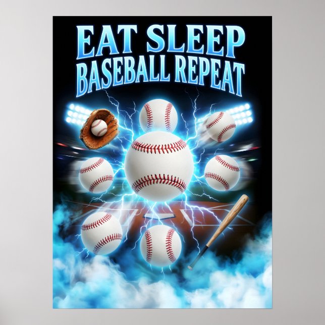 Vintage-Bootleg-Baseball-Kunst Poster (Vorne)