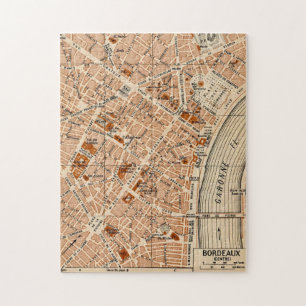 Vintage Bordeaux Frankreich Karte 11x14 Puzzle