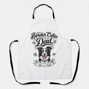 Vintage Border Collie Dad Gravur Hund Shirt Desi Schürze