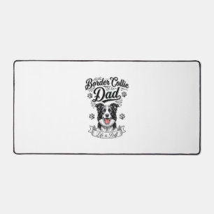 Vintage Border Collie Dad Gravur Hund Shirt Design Schreibtischunterlage