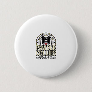 Vintage Border Collie Hundeliebhaber Lustiges T-Sh Button