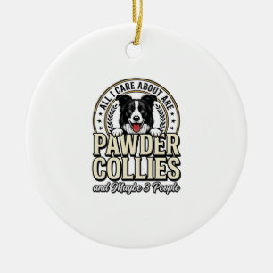 Vintage Border Collie Hundeliebhaber Lustiges T-Sh Keramik Ornament