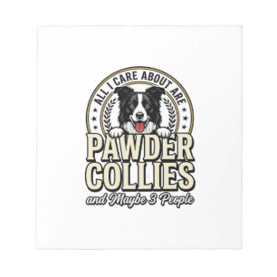 Vintage Border Collie Hundeliebhaber Lustiges T-Sh Notizblock
