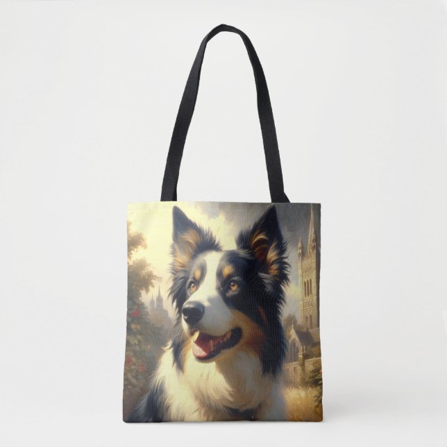 Vintage Border Collie Malerei (Vorderseite)