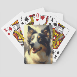 Vintage Border Collie Malerei Spielkarten
