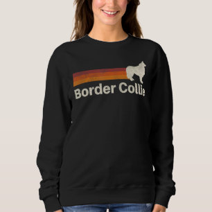 Vintage Border Collie Retro Mama Vater Sweatshirt