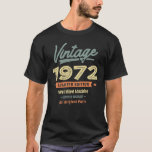 Vintage Born in 1972 - 50th Birthday Retro Classic T-Shirt<br><div class="desc">Your are looking for a 50th birthday art for man or women? This is the perfect birthday design for all who were born in 1972. Celebrate the 50th birthday,  because you are a living legend and vintage. Great birthday idea who is turning 50 years old.</div>