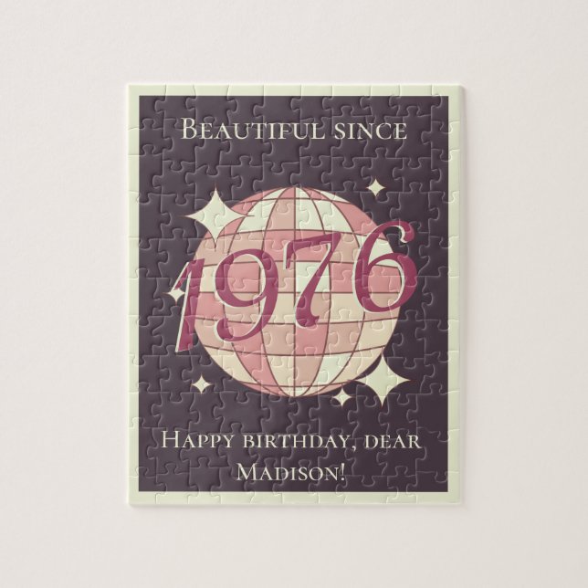 Vintage born in 1976 50th birthday puzzle (Vertikal)