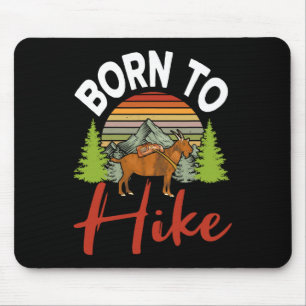 Vintage Born To Hike Lustiger Ziegenbergkletterer Mousepad