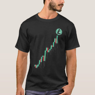 Vintage Börsenkarte Litecoin LTC-Münze zum Mond T-Shirt
