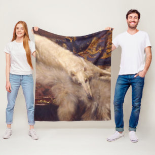 Vintage Borzoi-Kunst-Fleece-Decke Fleecedecke