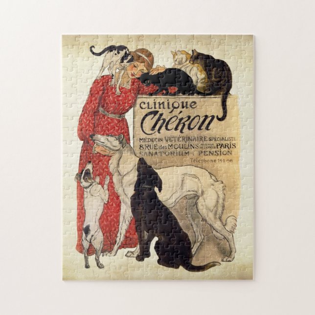 Vintage Borzoi Kunstpuzzle Puzzle (Vertikal)