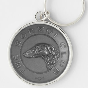 Vintage Borzoi Medaillon-Schlüsselanhänger Schlüsselanhänger