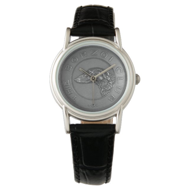 Vintage Borzoi-Medallion Armbanduhr (Vorderseite)