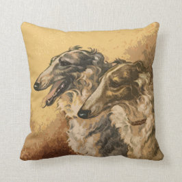 Vintage Borzoi-Paar-Kissen Kissen
