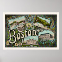 Vintage Boston Frosch Pond Print