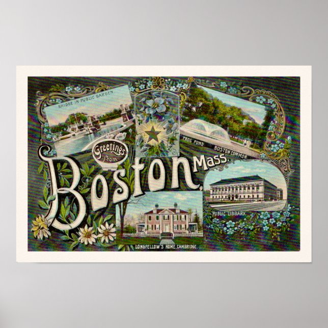 Vintage Boston Frosch Pond Print Poster (Vorne)