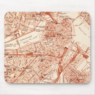 Vintage Boston-Karte Mousepad