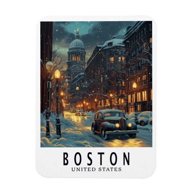 Vintage Boston  Magnet (Vertikal)