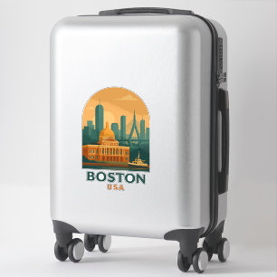 Vintage-Boston-Reisesticker – Retro-USA-Stadt Kuns Aufkleber