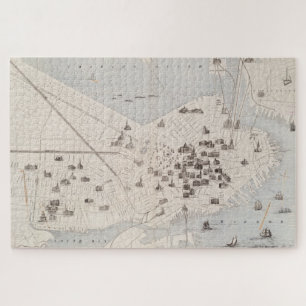 Vintage Boston Sehenswürdigkeit Map (1871) Puzzle